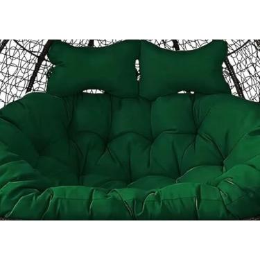 Imagem de Almofada de substituição para cadeira suspensa de jardim tipo ovo, 2 lugares, 59 x 43 polegadas (150 x 109 cm), almofada para cadeira suspensa dupla tipo rede (cadeira não incluída).