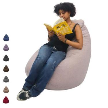 Imagem de Puff Pera Cheio Suede Almofadão Gigante Escritório Quarto Sala Casa - 