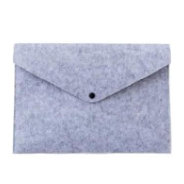 Imagem de Organizador de arquivos A4 de alta qualidade, grande capacidade, envelope de feltro, design de botão, bolsa de documentos, bolsa organizadora de arquivos de escritório, material de escritório (gris)