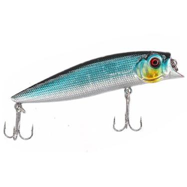 Imagem de Isca Artificial Popper Topwater 9,5cm 12g – Isca Dura com Anzol Triplo e Olhos 3D para Pesca em Água Doce e Salgada(9.5cm 12g,E)