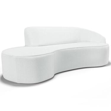 Imagem de Sofá 3 Lugares Curvo Living Firenze Direito D02 Corano Branco 180cm C-