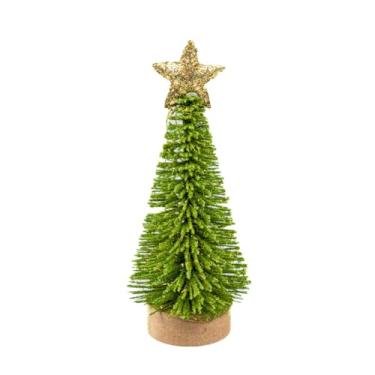 Imagem de Tuut Mini Árvore Decorativa Estrela Dourada 18cm Verde – Pequena e Elegante