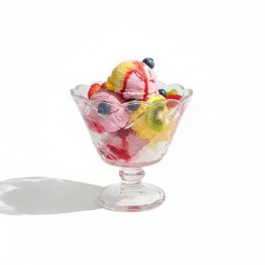 Imagem de WENMAQIN Copos de vidro para sobremesa de sorvete, tigelas de sobremesa pequenas de 142 g, tigelas de sobremesa vintage, copos de sudae espessos para tigelas de coquetel, frutas, pudim, lanches
