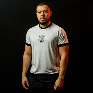 Imagem de Camiseta Corinthians Raglan Trancador 32081 Branca/Preto-Masculino