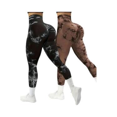 Imagem de Calças De Yoga Femininas De Cintura Alta Com Estampa Tie Dye, Sem Cost
