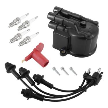 Imagem de Tektall 19101-76007-71 19102-76009-71 90919-22132 Kit de ajuste Tampa de Distribuidor Rotor de Ignição Conjunto de Fios de Ignição Adequado para Empilhadeira Toyota Série 5FG 6FG 7FG com motor 4Y
