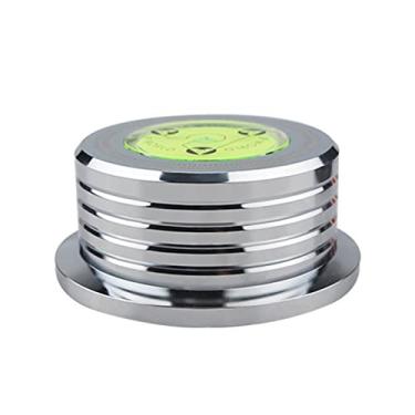 Imagem de Estabilizador de Peso Registro com Detecção Nível Bolha 50Hz Clamp Disco LP para Toca-Discos Vinil Redução Vibração em Liga Alumínio Adequado a Maioria dos