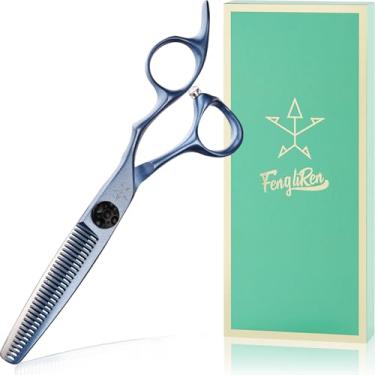 Imagem de Tesoura de cabelo profissional de alta qualidade, tesoura de desbaste, tesoura de corte de cabelo de barbeiro, tesoura de texturização, liga de aço inoxidável de 15 cm para mulheres, homens, crianças