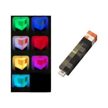 Imagem de Mini Lanterna LED Recarregável USB Com Design Pixel Wind, Chaveiro, Lu