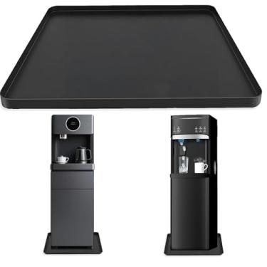 Imagem de Tapete para refrigerador de água, bandeja coletora de silicone de 61 x 40 cm com borda elevada, almofada protetora antiderrapante para pisos e tapetes de madeira, cozinha, área de alimentação de