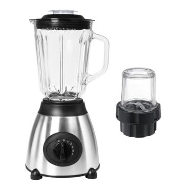 Imagem de Liquidificador, espremedor de frutas, liquidificadores, copos de vidro grandes de 1,5 litro e copos de vidro de 0,8 litros, liquidificador de ajuste de 5 velocidades para bebidas de frutas, vitaminas