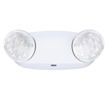 Imagem de GRUENLICH Luz de emergência LED, luminárias de saída com 2 cabeças de olho de insetos de LED e baterias de reserva, qualificada UL 924, tensão 120/277, pacote com 1