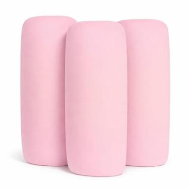 Imagem de Kit 3 Lençol de Berço com Elástico Tecido Soft 100% Algodão Para Colchão Padrão Americano 70x130x12cm Conforto Praticidade Ajuste Seguro (Rosa, Kit 3)