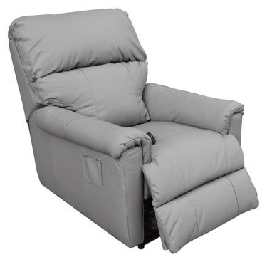 Imagem de Poltrona Reclinável Elétrica com Controle Kyoto Power Couro Cinza - Gran Belo