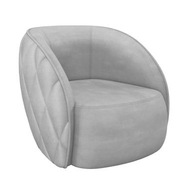 Imagem de Poltrona Decorativa Clarke Veludo Cinza Claro - Gran Belo