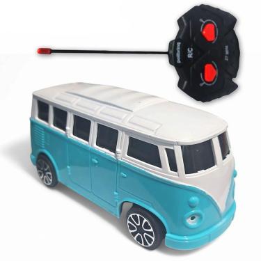 Imagem de Carrinho De Controle Remoto Perua Kombi Clássico Da Estrada Azul