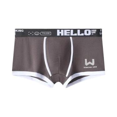 Imagem de Cuecas Boxer Masculinas De Algodão 3 Cores L XL 2XL 3XL Roupa Íntima M