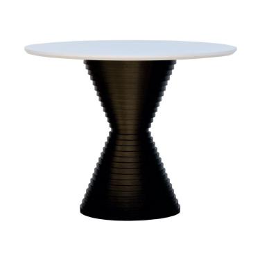 Imagem de Mesa De Jantar Apollo Tampo Redondo 120 Preto-branco