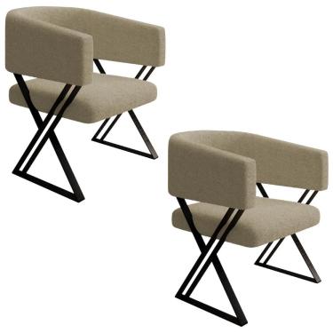 Imagem de Kit 2 Poltronas Decorativas Mirela Pes Metal Boucle VConcept