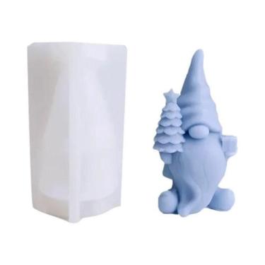 Imagem de Molde De Silicone 3D De Anão Abraçando Guirlanda Para Árvore De Natal,