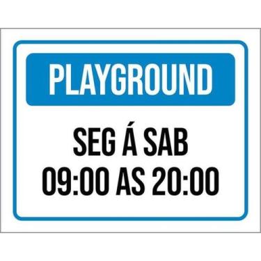 Imagem de Kit 3 Placas Playground Segunda Sábado 27X35 - Sinalizo