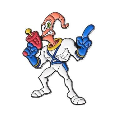 Imagem de Broche Esmaltado Earthworm Warrior Personalizado De Desenho Animado E 