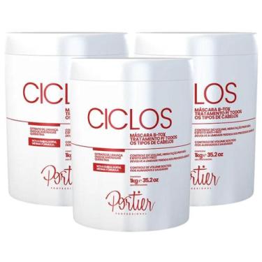 Imagem de Kit 3 Portier Ciclos Máscara 1kg Original - Portier Cosméticos