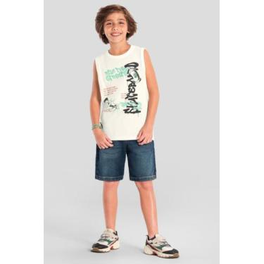 Imagem de Regata infantil menino de skate em gel Brandili, Natural, 10