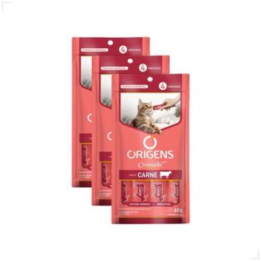 Imagem de Kit 3 Petisco Origens Para Gatos Creminho 60g Sabor:Carne - Origins, C