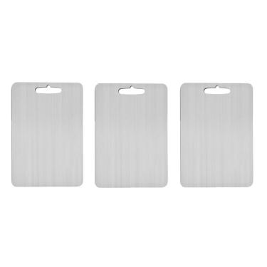 Imagem de Tabua de Carne Corte Cozinha Profissional 29cm Aço Inox 3un