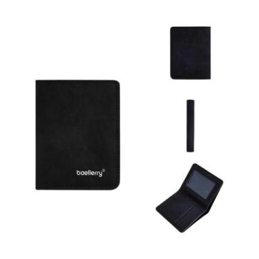 Imagem de Carteira Masculina De Couro PU Com Bolso Frontal E Clipe Minimalista P