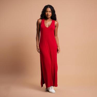 Imagem de Vestido Longo Feminino Casual Viscolycra Premium Com Fenda-Feminino