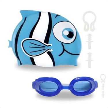 Imagem de Kit Natação Infantil Com Óculos Touca e Acessórios - Art Summer