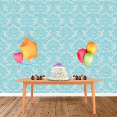 Imagem de Painel Retangular em Jacquard Azul e Prata Frozen Medalhão - Jacquard 