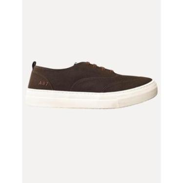 Imagem de Tênis Aeropostale Masculino Casual Lona Baixo A87 Bordado Marrom Café-Masculino