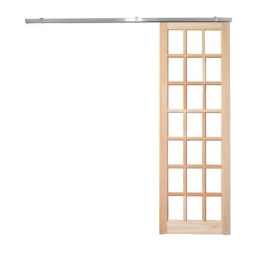 Imagem de Porta Correr Quadriculada Kit Aluminio 210x62