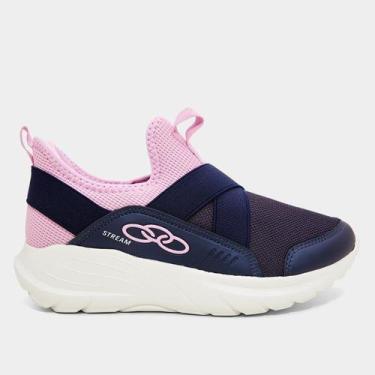Imagem de Tênis Infantil Olympikus Stream Menino, Marinho, Rosa, 29