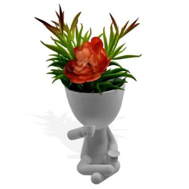 Imagem de Robert Plant (Bob) com Xícara - Vaso Decorativo - 3D Think BR, Rosa Cl