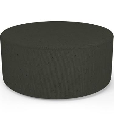 Imagem de Puff Redondo Orgânico para Living 90cm Lola W01 Linho Verde Musgo - Lyam Decor