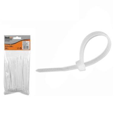 Imagem de Abraçadeira de nylon 2,5 mm x 10 cm 100 peças - BFH0741 (Branco) - Bes