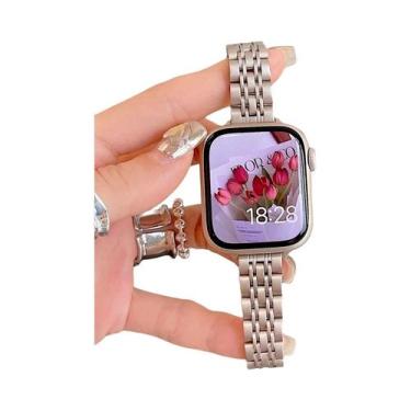 Imagem de Pulseira Slim De Aço Inoxidável Para Apple Watch Ultra 49mm Compatível