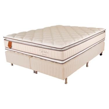 Imagem de Cama Box Queen Size (Box + Colchão) 158X198X67 Bali Prorelax Molas Ensacadas Pillow Top Duplo - Bege
