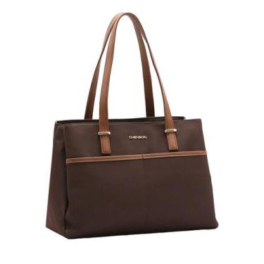 Imagem de Bolsa Feminina Elegante Versátil Moderna Clássica Chenson, Cafe, UN