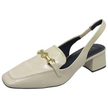 Imagem de Sapato Feminino Slingback Elegante Salto Bloco Chique Bebecê
