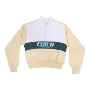 Imagem de Moletom Child Feminino Cropped Space Tour Crew - Bege-Feminino
