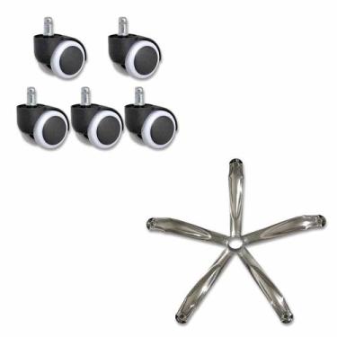 Imagem de Conjunto de Rodinha e Base Estrela Cadeira de Escritorio Home Office T