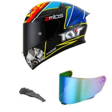 Imagem de Capacete KYT TT Course Xavier Simeon Endurance Mais Viseira Camaleão e Spoiler Fumê-Mas...