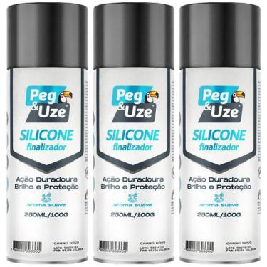 Imagem de Kit 3 Silicone Aroma Carro Novo Automotivo Finisher 250ml Painel Brilh