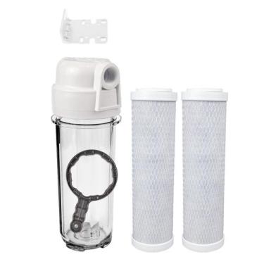 Imagem de Filtro Agua 9 3/4 Ponto Uso Pou Carvão Ativado 2carbon Block Cor Trans