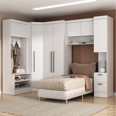 Imagem de Quarto Completo Viena 7 Portas 2 Gavetas5 Peças Espresso Móveis Branco